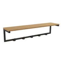 Cabideiro Prateleira de Parede LI042 Freijo Preto Fosco KPB