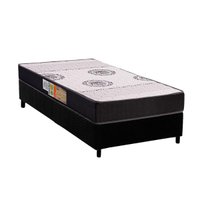 Conjunto Box Solteiro: Colchão Anatômico Polar D28 Orthoface Black + Base CRC Suede Black (88x188)