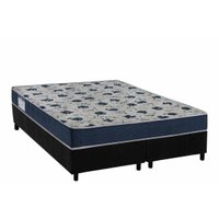 Conjunto Cama Box Queen: Colchão Anatômico Ortobom D28 ISO 60 + Base CRC Suede Black (158x198)