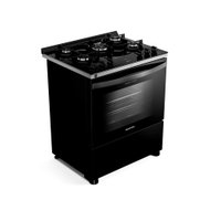 Fogão Brastemp Com 5 Bocas Preto Com Mesa de Vidro, Função Air Fryer e Turbo Chama - BFS5LAE