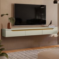 Rack para TV Até 65 Polegadas Suspenso Uno 3 Portas Off White/Bege/Cedro/Freijó - Olivar Móveis