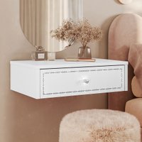 Penteadeira Suspensa Strass 1 Gaveta Branco - Olivar Móveis