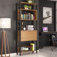 Estante para Livros 3000 1 Porta Montana/Preto - Quiditá Móveis