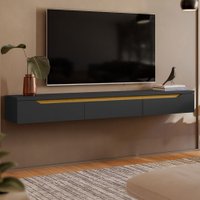 Rack para TV Até 65 Polegadas Suspenso Uno 3 Portas Preto/Cedro/Freijó - Olivar Móveis
