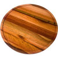 Tábua de Madeira para Pizza Com 38cm Redonda com Borda Forma para Servir Frios Petiscos