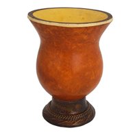 Cuia para Chimarrão Tererê de Porongo Liso com Base Tripé em Massa de Calafetar Ditreviso - Marrom