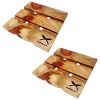 Kit Com 2 Descansos de Panela em Madeira 18x18cm Zanline Porta Panelas Quadrado Apoio