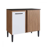 Balcão de Cozinha Giovanna 1 Porta Freijo/Branco - Irm Móveis