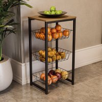 Armário de Cozinha Fruteira Lille Freijó/Preto Fosco - Kappesberg