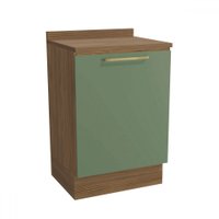 Balcão de Cozinha 60 Cm Isabel Com 1 Porta Nogueira/Verde - Kappesberg