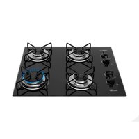 Cooktop a G&aacute;s 4 Bocas Fit Line Trempe Esmaltada Aramado Fischer