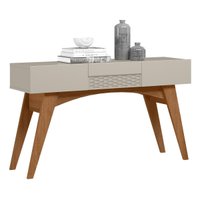 Aparador Multifuncional com Espelho 3 Portas Retrô 136cm Multimóveis CR50122 Matte/Off White