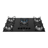 Cooktop a G&aacute;s 5 Bocas Fit Line Trempe Esmaltada Aramado Fischer