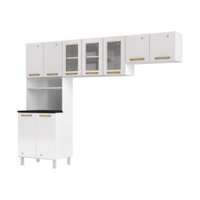 Cozinha Compacta Aço 3 Peças com Armário para Forno/Micro-ondas Multimóveis CR20367 Branco