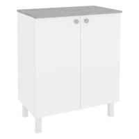 Balcão de Lavanderia com Tampo e 2 Portas 70cm Multimóveis CR30045 Branco