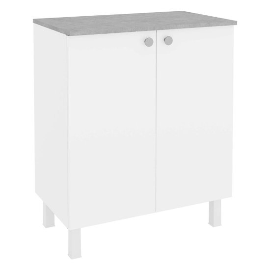 Balcão de Lavanderia com Tampo e 2 Portas 70cm Multimóveis CR30045 Branco