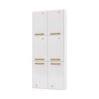 Paneleiro Duplo para Cozinha de Aço com 6 Portas 70cm Multimóveis CR20363 Branco