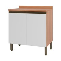 Balcão de Cozinha com Tampo para Cooktop e 2 Portas 80cm Multimóveis CR20396 Freijó/Branco