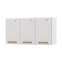 Armário de Cozinha Aéreo de Aço com 3 Portas 105cm Multimóveis CR20358 Branco