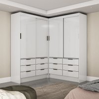 Closet Casal Duplo Sevilha 4 Portas 12 Gavetas Carioca M&oacute;veis