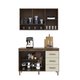 Cozinha Modulada Compacta Fidelitá Lisboa 2 Peças 120cm 5 Portas 3 Gavetas Com Tampo Noce/Off-White