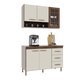 Cozinha Modulada Compacta Fidelitá Lisboa 2 Peças 120cm 5 Portas 3 Gavetas Com Tampo Noce/Off-White
