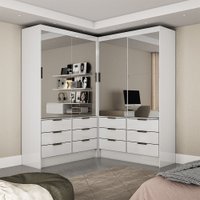 Closet Casal Duplo Sevilha 4 Portas Premium Com 12 Gavetas Carioca Móveis