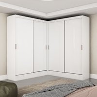 Closet Casal Duplo Belém 4 Portas 4 Gavetas Carioca Móveis - Branco