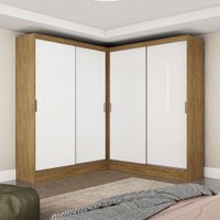 Closet Casal Duplo Belém 4 Portas 4 Gavetas Carioca Móveis - Branco