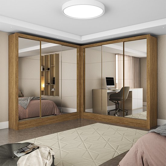 Closet Casal Duplo Fortaleza 6 Portas Premium 12 Prateleiras