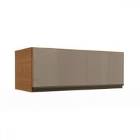 Armário Aéreo Cozinha 80 Cm Mônica 1 Porta com Vidro Canela - Kappesberg