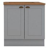 Balcao com Tampo Para Cooktop 2P 80cm Americana Cinza Nature Henn