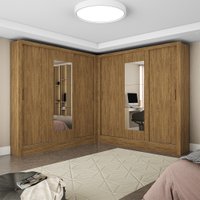 Closet Casal Duplo Fortaleza 6 Portas Com Espelho 12 Prateleiras