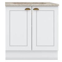 Balcao com Tampo Para Cooktop 2P 80 cm Americana Branco Calcare Henn