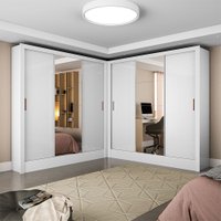 Closet Casal Duplo Fortaleza Com 6 Portas Plus 12 Prateleiras - Branco