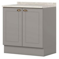 Balcao com Tampo 2 Portas 80 cm Americana Cinza Calcare Henn