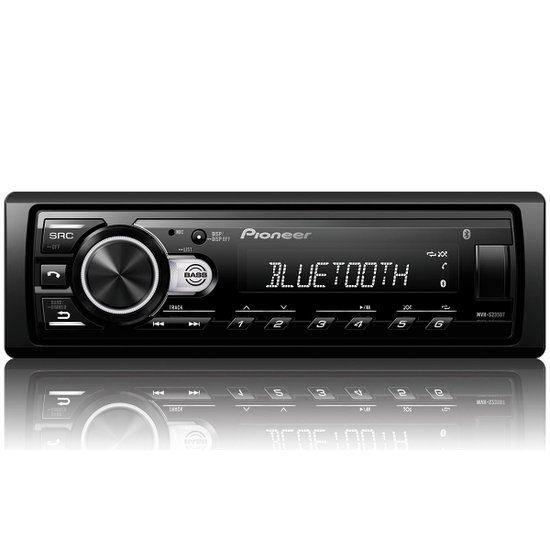 Som Automotivo Pioneer Media Receiver Rádio FM Bluetooth USB Bass Boost - MVH-S235BT