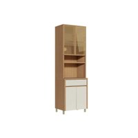 Paneleiro de Cozinha Modulado Condessa c/ 4 Portas e 1 Gaveta 70cm Carvalho/Cinza - Nesher