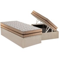 Cama Box Baú Solteiro: Colchão Molas MasterPocket Ensacadas Paropas Basic + Base CRC Suede Clean (88x188)