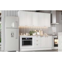 Cozinha Modulada Completa Americana 6 Peças (2Aéreos+2Balcões+2Complementos) C6P83 Branco - Henn