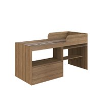 Cama Alta Multifuncional Com Nicho E Escrivaninha Marrom