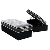 Cama Box Baú Solteiro: Colchão Anatômico Probel D28 Guarda Costas PróMiddle Plus + Base CRC Suede Black (88x188)