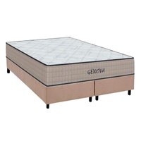 Cama Box King: Colchão Espuma D45 Orthoflex Genova + Base CRC Suede Clean (193x203)