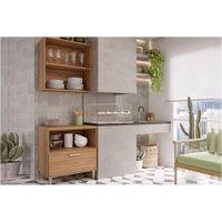 Kit Cozinha Modulada 2 Peças Bella s/ Portas (1Aéreo+1Balcão) 80cm Freijo-MGM