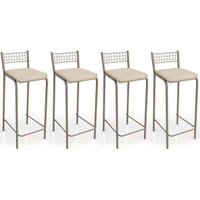 Kit 4 Banquetas Sala Jantar Gênova B705 4 Un Niquel/Nude 16 - Kappesberg