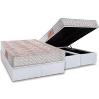 Conjunto Box Baú Queen: Colchão Espuma Paropas D28 Pasquale Clean + Base CRC Courano White (158x198)