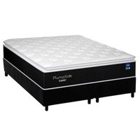 Cama Box Queen: Colchão Molas Ensacadas Plumatex Plumastar + Base CRC Suede Black (158x198)