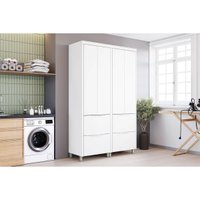 Paneleiro de Cozinha Modulado Marquesa c/ 4 Portas e 4 Gavetas 140cm Branca - Nesher