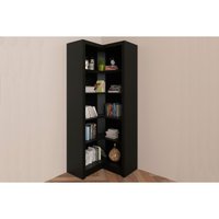 Estante Livreiro Casal ME4132 de Canto c/ 4 Prateleiras Preto - Tecno Mobili