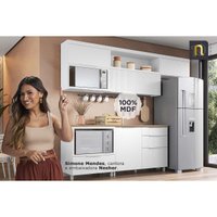 Cozinha Modulada Completa Marquesa 13 Peças (3Aéreos+3Balcões+1Paneleiro+6Complementos) C6P70 Nature/Verde - Nesher